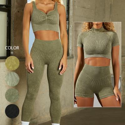 China New Arrival Breathable Yoga Set ropa deportiva de mujer Yoga 6 Piece Women Short Set Yoga Set for sale