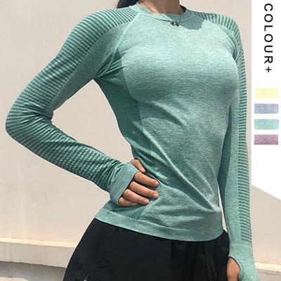 China Logo Women Long Sleeve Custom Breathable Yoga Tops Active Quick Dry Workout Wear T-Shirt for sale