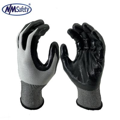 China Anti-Cut Gloves NMSAFETY 4X43E Cut Resistant Oil Proof Nitrile Coated Construction Safety Work Gloves for sale