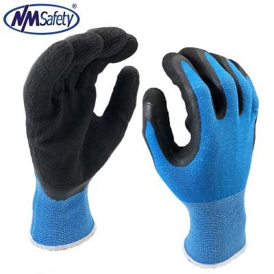 China NMSAFETY 13 Anti-Slip Gauge Coolpass Seamless Knitted Liner VaporWick Coated Sponge Rubber Glove for sale