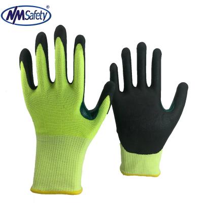 China NMSAFETY Color Reinforcement Cut Resistant Design A5 Cut Resistant Foam Nitrile Level 5 Gloves Cheap Work Gloves for sale