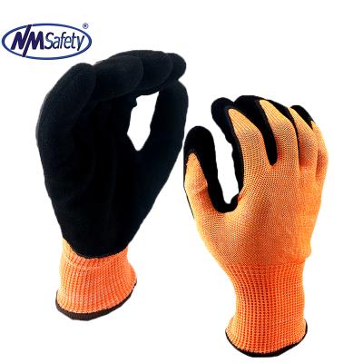 China Cut Resistant NMSAFETY ANSI Cut Resistant Working Finish A5 Sandy Nitrile Coated Cutting Gloves CE EN388 4X43E for sale