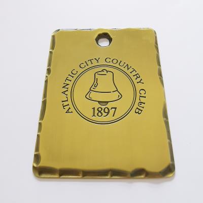 China Custom Membership Management / Golf Bag Tag Antique Bronze Metal Place Bag Tag Customized Logo Bag Tag for sale