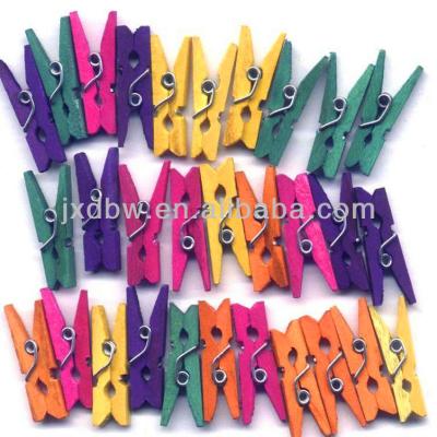 China Wholesale 20000PCS Clip 2.5cm Colored Mini Wood Clothes Pegs for sale