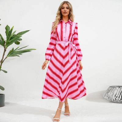 China Anti-static long sleeve dress new 2023 autumn/winter round neck bow a mid length line skirt for sale