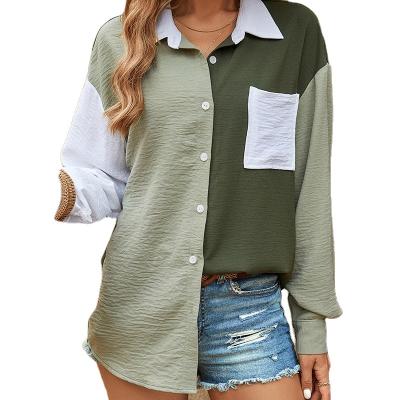 China Anti-Wrinkle Women Clothing Women Dropped Shoulder Long Sleeve Shirt 2023 New Style for sale