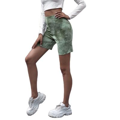 China Anti-Wrinkle Women Pants High Waisted Green Dye Tie Fit Women's Nickel Cycling Pants for sale