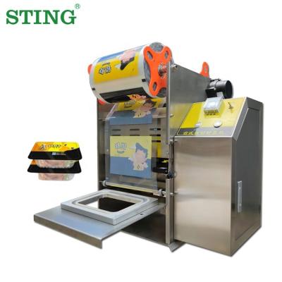 China Food Table Top Lunch Automatic Plastic Tray Sealer Sealing Machine Equipment Makers for sale