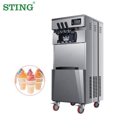 China Best Snacks Factory Mini Auto Soft Fruit Softserve Gelato Ice Cream Making Machine Maker 3 Flavors for sale