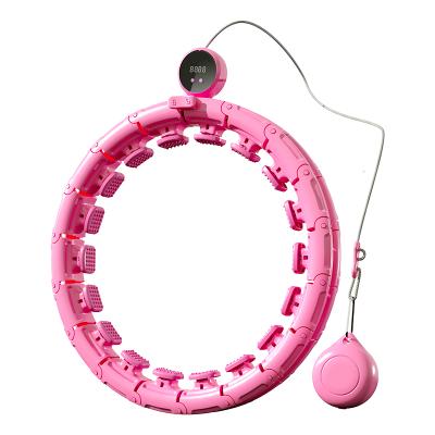 China size & Digital Abdomen Exercise Massage Counting Smart With Free Adjust Knots Detachable Hot Sale Fitness Hoola Indoor Pink Circle for sale