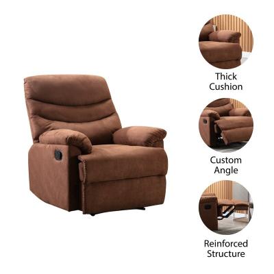 China JKY Modern Manual Massage Furniture Recliner Sofa Set Dark Brown Tilting Chair With Passionate Massage For Living Room for sale