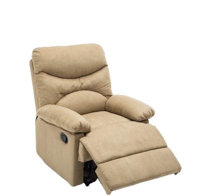 China JKY Massage Furniture Leisure Modern Manual Recliner Light Brown Sofa Chair With Handle And Recliner Reclining For Living Room for sale