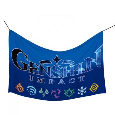 China Non-profit Organizations 15 Styles Genshin Impact 100*60CM Hot Selling Cosplay Scam Anime Decoration Comic Flag Fancy Flag No Flagpole for sale