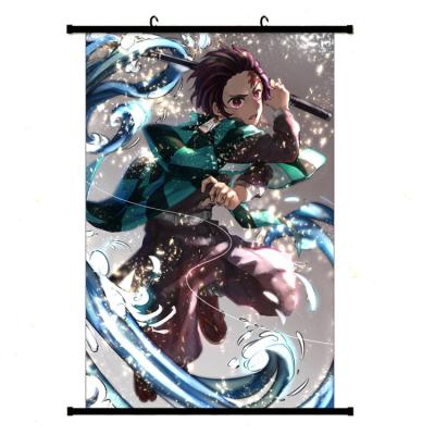 China Environmentally Friendly Anime Cartoon Demon Slayer Kimetsu No Yaiba Nezuko Wall Scroll Waterproof Printing Poster for sale