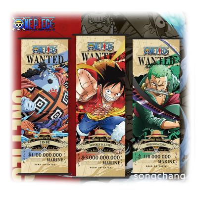 China Home Decoration New Arrive Luffy Zoro Nami Chopper One Piece Anime Scroll Cartoon Wall Hanging Pictures 25*70cm HD Print Wall Decor for sale