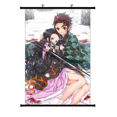 China 60*90CM Environmental Friendly All Character Kimetsu Waterproof Printing Poster No Yaiba Demon Slayer Anime Wall Scroll for sale