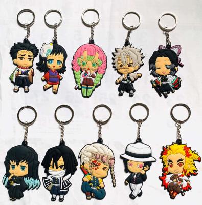 China Cute Decoration Gift Toy 10 Styles Demon Slayer Anime Key Chain Nezuko Tanjirou Inosuke Zenitsu Figure Toys Keychains Jewelry Cartoon Chain Fans for sale