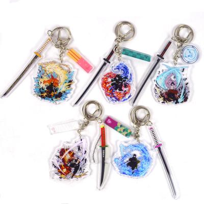 China Carry Demon Slayer Weapon Special Effects Background Nezuko Kyoujurou Anime Acrylic Key Chain for sale