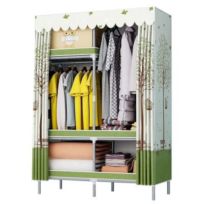 China Easy Installation Fabric Galvanized Wardrobe Bedroom Furniture With Plastic Connectors for sale