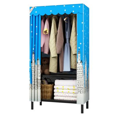 China New Original Design Easy Installation Clothes Fabric Furniture Wardrobe Steel Plate Hanging Closet for sale