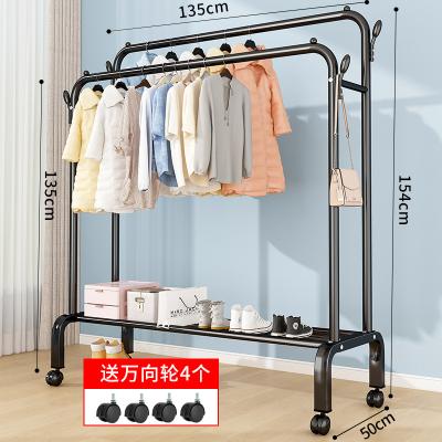 China DR-120 Factory direct sale viable double pole clothes hanging rack with storage multi function shelf for small rooms for sale