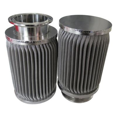 China TOPEP Polymer Corrosion Resistance Stainless Steel Polymer Melt Candle Filter High Temperature Folding Wave Pleated Element for sale