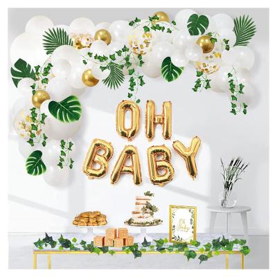 China Sweet Garland Decorations Supplies Backdrop Baby Shower Balloon Arch Ivy Leaf Vines Globos Greenery Jungle Baby Party Birthday oh for sale