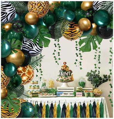 China Tropical Green Birthday Jungle Globos Party Balloons Arches Garland Kit Party Supplies Decorations Baby Shower Birthday For Boys Girl for sale