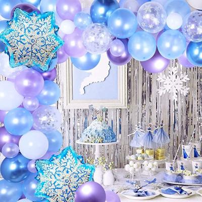 China Princess Birthday Party Snowflake Balloon Arch Garland Kit Snowflakes Birthday/Baby Shower for Ice Winter Wonderland Baby Shower for sale