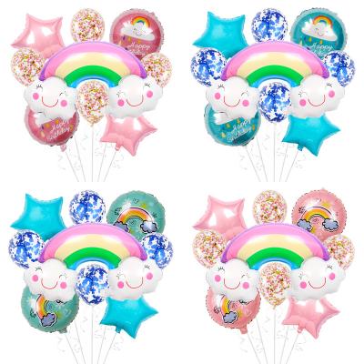 China 9PCS Birthday Smile Cloud Mylar Foil Balloon Confetti Globos Foil Balloon For Kids Party Supplies Decorations for sale