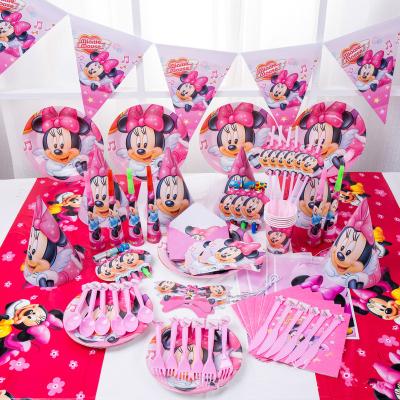 China Birthday Minnie Mouse Theme Kids Birthday Party Decoration Cake Topper Latex Balloon Mickey Minnie Party for sale