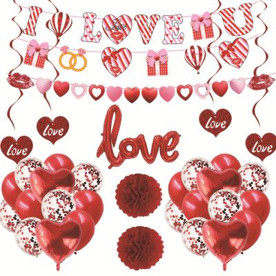 China Valentines Day Party Paper Decorations LOVE Balloon For Romantic Special Night Birthday Party Supplies for sale