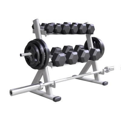 China New Modern Wholesale Barbell Weight Plate Storage Rack Hex Dumbbell Set Bumper Rack for sale