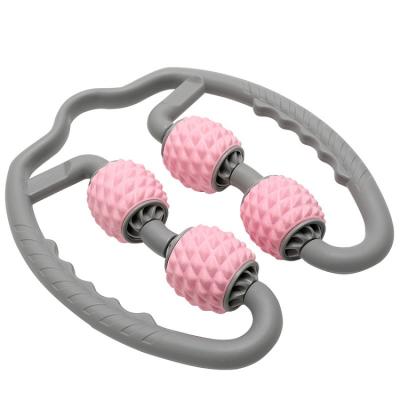 China Eco-friendly 4 Point Wheels U Shape Massage Roller Leg Neck Arm Muscle Relaxation Roller Yoga Pilates Equipment for sale