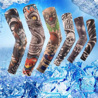 China Breathable High Quality Professional Design Printed Elastic Nylon Fabric Full Long Tattoo Arm Sleeve for sale