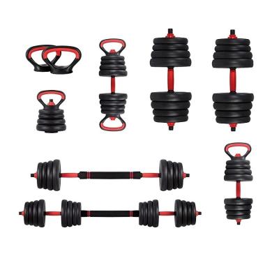 China Dumbbell Home Adjustable Barbell Rubber Covered Dumbbell Weight Set Cement 20kg 20 Kg Round Dumbbell Set for sale