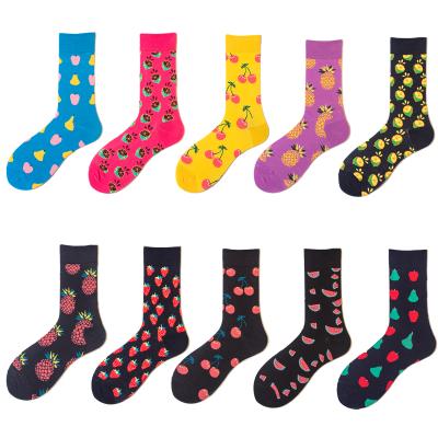 China QUICK DRY Men Women Dress Crazy Colorful Cool Novelty Cute Socks Cartoon Fruit Design Cotton Sock Tube Skateboard Casual Happy Socks for sale