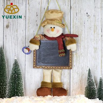 China Gift & Unique Christmas Snowman Hanging Decoration Chalkboard for Wall Window or Door Ornament for sale