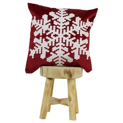 China Christmast Ornament Home Decorative Embroidered Christmas Snowflack Pillow Case Plaid Cover for sale