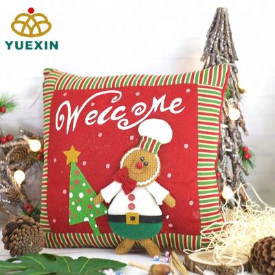 China Gift & 13 inch Christmas pillow cushion decoration with 3D gingerbread man pattern for sofa for sale