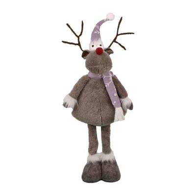 China Gift & Standing Decoration Gray Red Large 22inch - Christmas Decoration Novelty Character Plush Christmas House Reindeer for sale