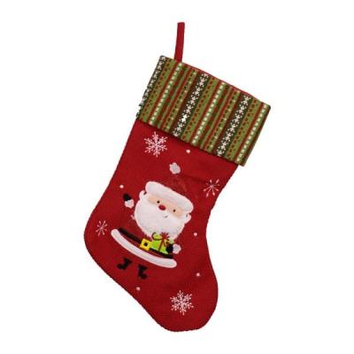 China Gift & Decoration Fleece Santa Claus Reindeer Christmas Stocking With Snow for sale