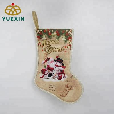 China Gift & Decoration 41 Cm Christmas Printed Stocking Snowman Sock For Ornament for sale