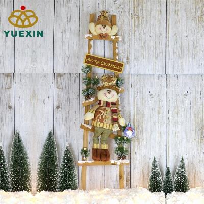 China Gift & Large Decoration Merry Christmas Snowman Climbing Ladder For Outdoor Decoration for sale