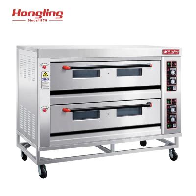 China Hotels Commercial 2 Decks 6 Trays Gas Pizza Oven Price For Bakery for sale