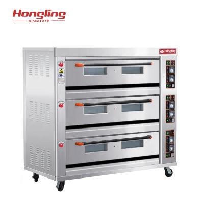 China Hot Selling Hotels Big 9 Tray Bakery Gas Oven Prices Capacity 3 Platform in Nigeria for sale