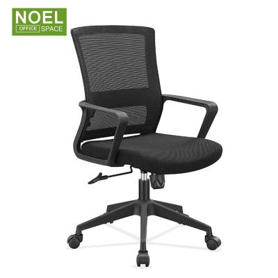 China Professional Design Mid Mesh Office Swivel Back Chair With PP Armrest Fixed Swivel Chair for sale