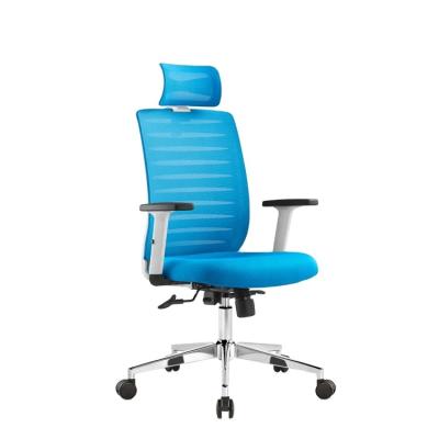 China (Height)Adjustable Blue Mesh Chair For Office White Ergonomic Chair For Manager White Ergonomic Chair For Tall People for sale