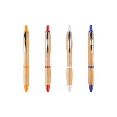 China School Ball Pen New arrive custom logo popular promotional cilck ballpoint 1.00mm eco-friendly bamboo ball pen for sale