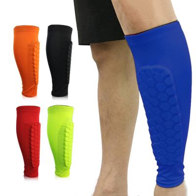 China Non-slip Silicone Strips Footbalk Protector Lightweight EVA Foam Soccer Shin Guards Elastic Calf Sleeves For Kids Adult Youth for sale